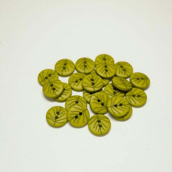 Hovedbilde Knapp grønn preget tre 15mm