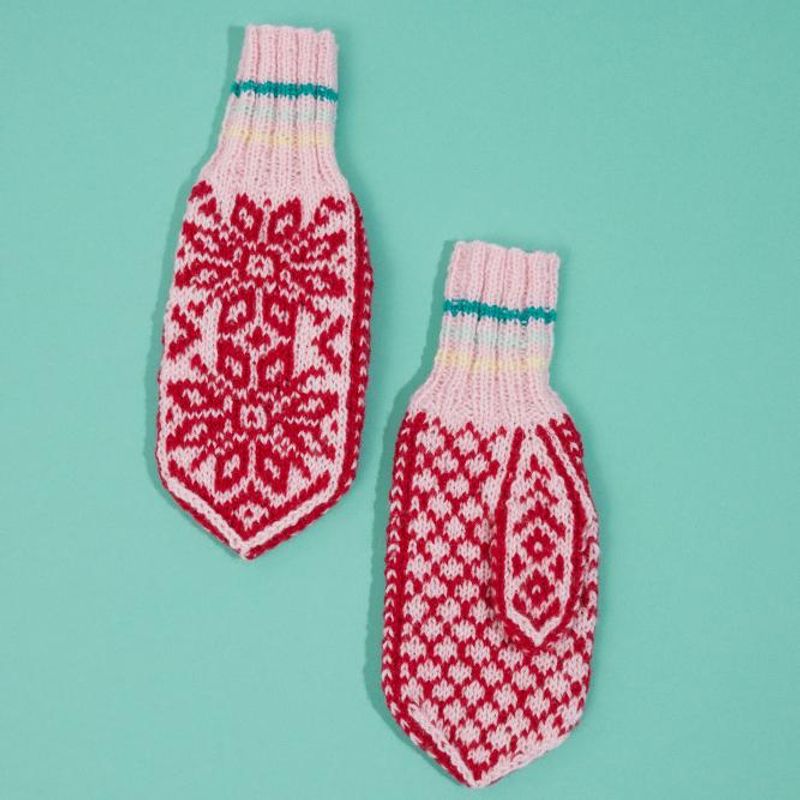 437-2 Vott med Stjernerose til barn, dame og herre oppskrift