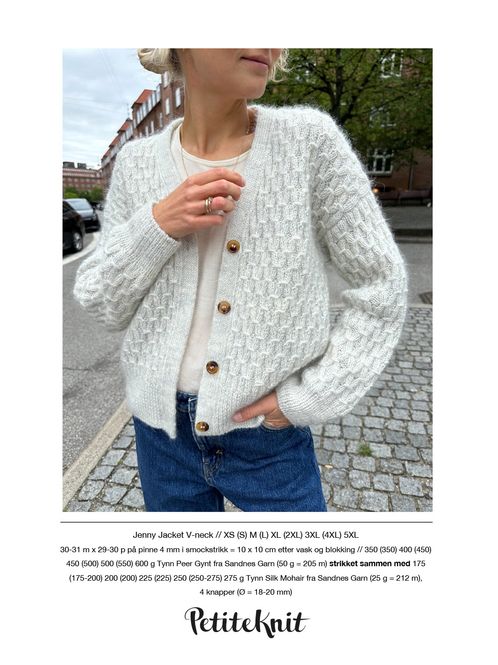 Hovedbilde PK-216  Jenny Jacket V-neck oppskrift 