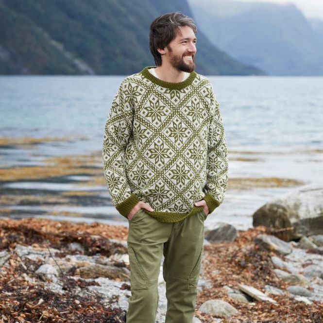 Hovedbilde Storefjellgenser i 3-tråds til herre (grønn)